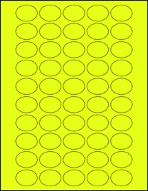 Sheet of 1.25" x 0.937" Fluorescent Yellow labels