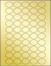 Sheet of 1.25" x 0.937" Gold Foil Inkjet labels