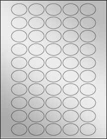 Sheet of 1.25" x 0.937" Silver Foil Inkjet labels