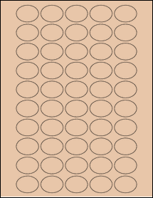 Sheet of 1.25" x 0.937" Light Tan labels