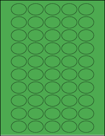 Sheet of 1.25" x 0.937" True Green labels