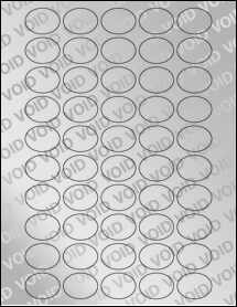 Sheet of 1.25" x 0.937" Void Silver Polyester labels