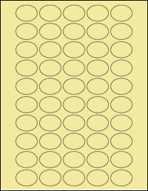 Sheet of 1.25" x 0.937" Pastel Yellow labels