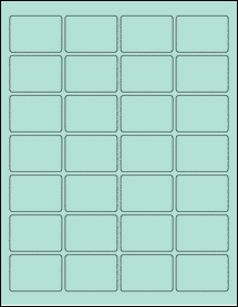 Sheet of 1.875" x 1.3125" Pastel Green labels