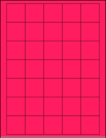 Sheet of 1.5" x 1.5" Fluorescent Pink labels