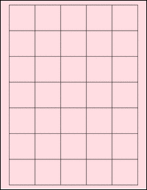 Sheet of 1.5" x 1.5" Pastel Pink labels