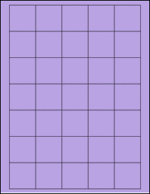 Sheet of 1.5" x 1.5" True Purple labels