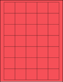 Sheet of 1.5" x 1.5" True Red labels