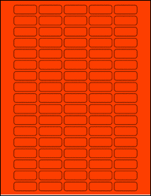 Sheet of 1.3" x 0.5" Fluorescent Red labels