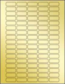 Sheet of 1.3" x 0.5" Gold Foil Laser labels