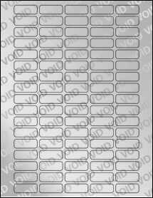 Sheet of 1.3" x 0.5" Void Silver Polyester labels