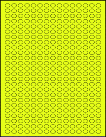 Sheet of 0.4" x 0.3" Fluorescent Yellow labels