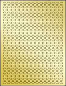 Sheet of 0.4" x 0.3" Gold Foil Inkjet labels