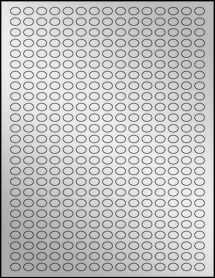 Sheet of 0.4" x 0.3" Silver Foil Laser labels