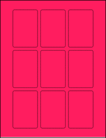 Sheet of 2" x 3" Fluorescent Pink labels