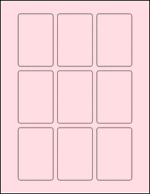 Sheet of 2" x 3" Pastel Pink labels