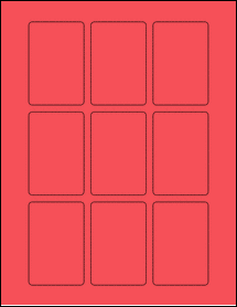 Sheet of 2" x 3" True Red labels