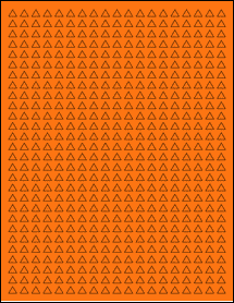 Sheet of 0.3" x 0.25" Fluorescent Orange labels