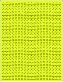 Sheet of 0.3" x 0.25" Fluorescent Yellow labels