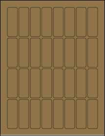 Sheet of 0.8125" x 2.375" Brown Kraft labels