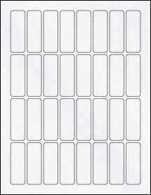 Sheet of 0.8125" x 2.375" Clear Matte Inkjet labels