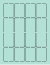 Sheet of 0.8125" x 2.375" Pastel Green labels