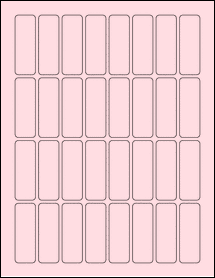 Sheet of 0.8125" x 2.375" Pastel Pink labels