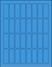 Sheet of 0.8125" x 2.375" True Blue labels