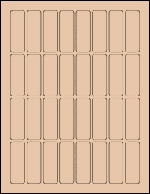 Sheet of 0.8125" x 2.375" Light Tan labels