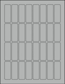 Sheet of 0.8125" x 2.375" True Gray labels