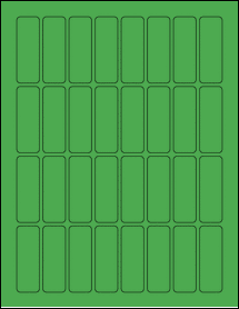 Sheet of 0.8125" x 2.375" True Green labels