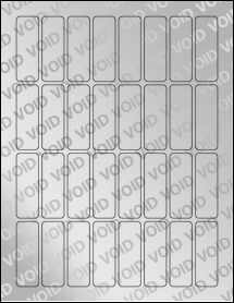 Sheet of 0.8125" x 2.375" Void Silver Polyester labels