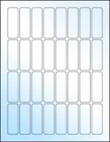 Sheet of 0.8125" x 2.375" White Gloss Inkjet labels