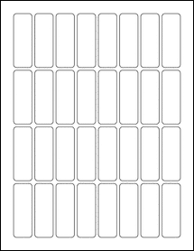 Sheet of 0.8125" x 2.375" Removable White Matte labels