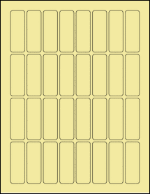 Sheet of 0.8125" x 2.375" Pastel Yellow labels