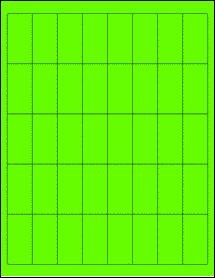 Sheet of 1" x 2" Fluorescent Green labels