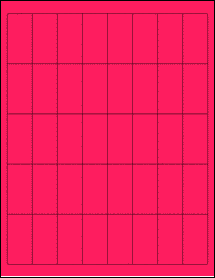 Sheet of 1" x 2" Fluorescent Pink labels