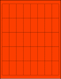 Sheet of 1" x 2" Fluorescent Red labels