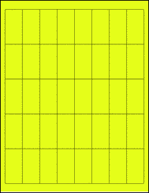 Sheet of 1" x 2" Fluorescent Yellow labels