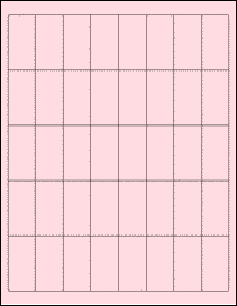 Sheet of 1" x 2" Pastel Pink labels