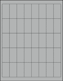Sheet of 1" x 2" True Gray labels