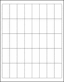 Sheet of 1" x 2" Standard White Matte labels
