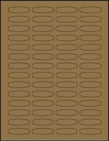 Sheet of 1.66" x 0.4825" Brown Kraft labels