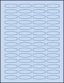 Sheet of 1.66" x 0.4825" Pastel Blue labels