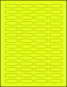 Sheet of 1.66" x 0.4825" Fluorescent Yellow labels