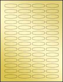 Sheet of 1.66" x 0.4825" Gold Foil Laser labels