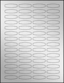 Sheet of 1.66" x 0.4825" Silver Foil Inkjet labels