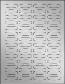 Sheet of 1.66" x 0.4825" Weatherproof Silver Polyester Laser labels