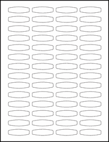 Sheet of 1.66" x 0.4825" Removable White Matte labels