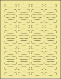 Sheet of 1.66" x 0.4825" Pastel Yellow labels